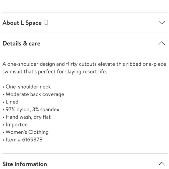 NWOT L*Space Phoebe Classic One-Shoulder Rib One-Piece Swimsuit - Picture 8 of 8